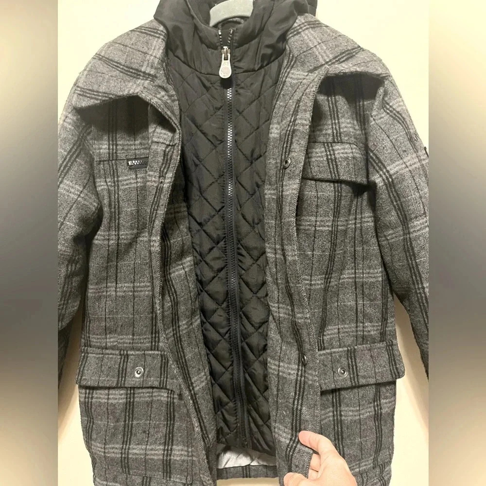 Hawke & Co Kids size 14/16 Gray Plaid Jacket vintage classic